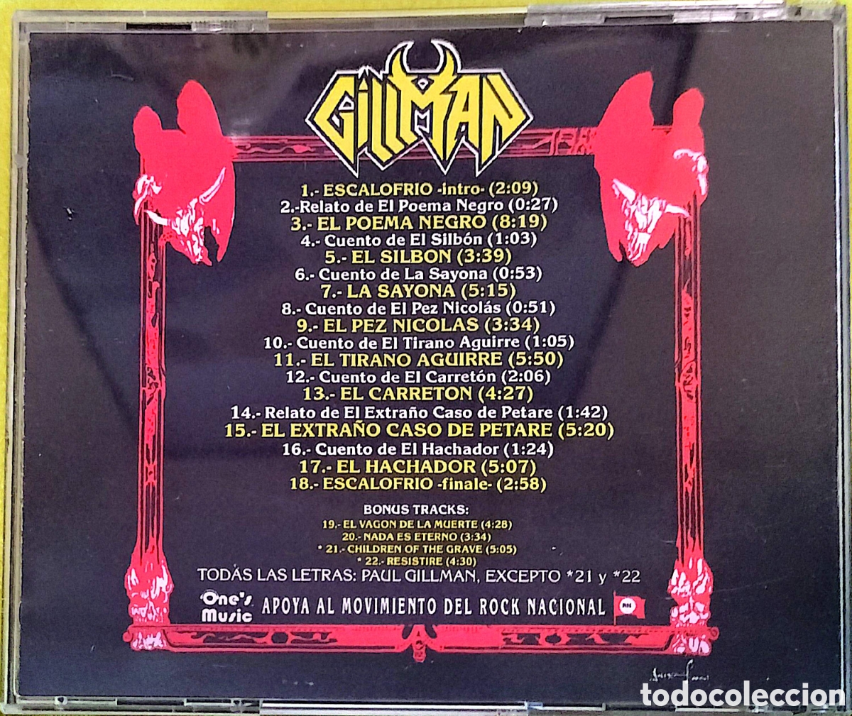 CDs de m&uacute;sica: CD Gillman - Escalofr&iacute;o - Foto 3