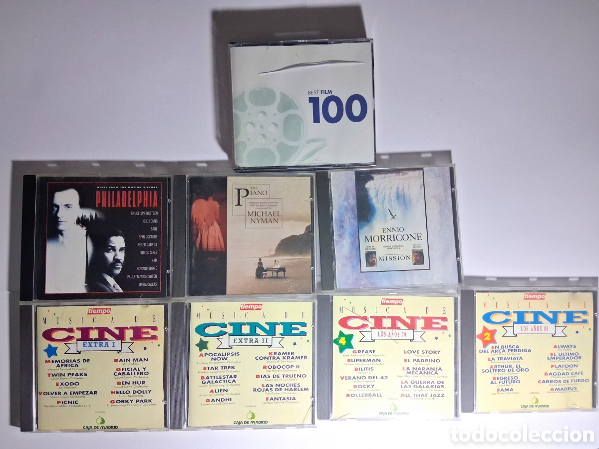 CDs de m&uacute;sica: Megalote 8 &Aacute;lbumes CD M&uacute;sica de Cine: La Misi&oacute;n + Philadelphia + El Piano + Best Film 100 + 4 Recopi