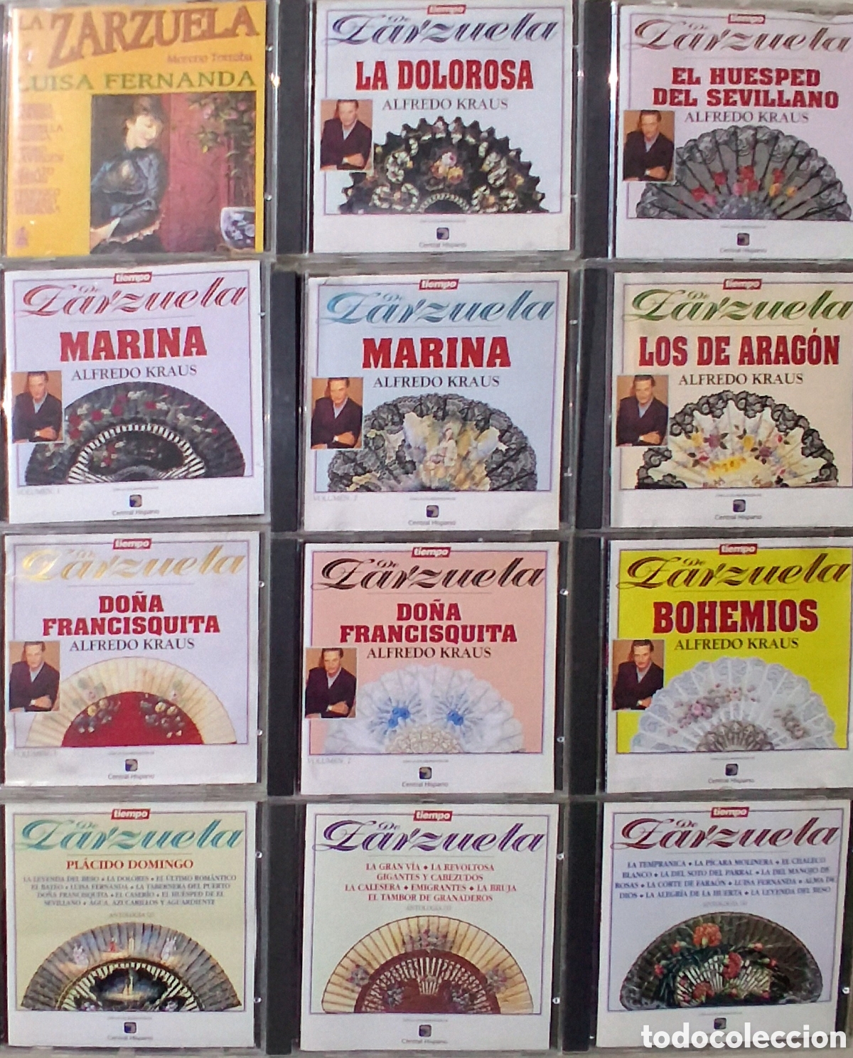 CDs de m&uacute;sica: Lote de 12 CDs Colecci&oacute;n &rdquo;Tiempo de Zarzuela&rdquo; - Alfredo Kraus, Pl&aacute;cido Domingo, Moreno Torroba y Ped