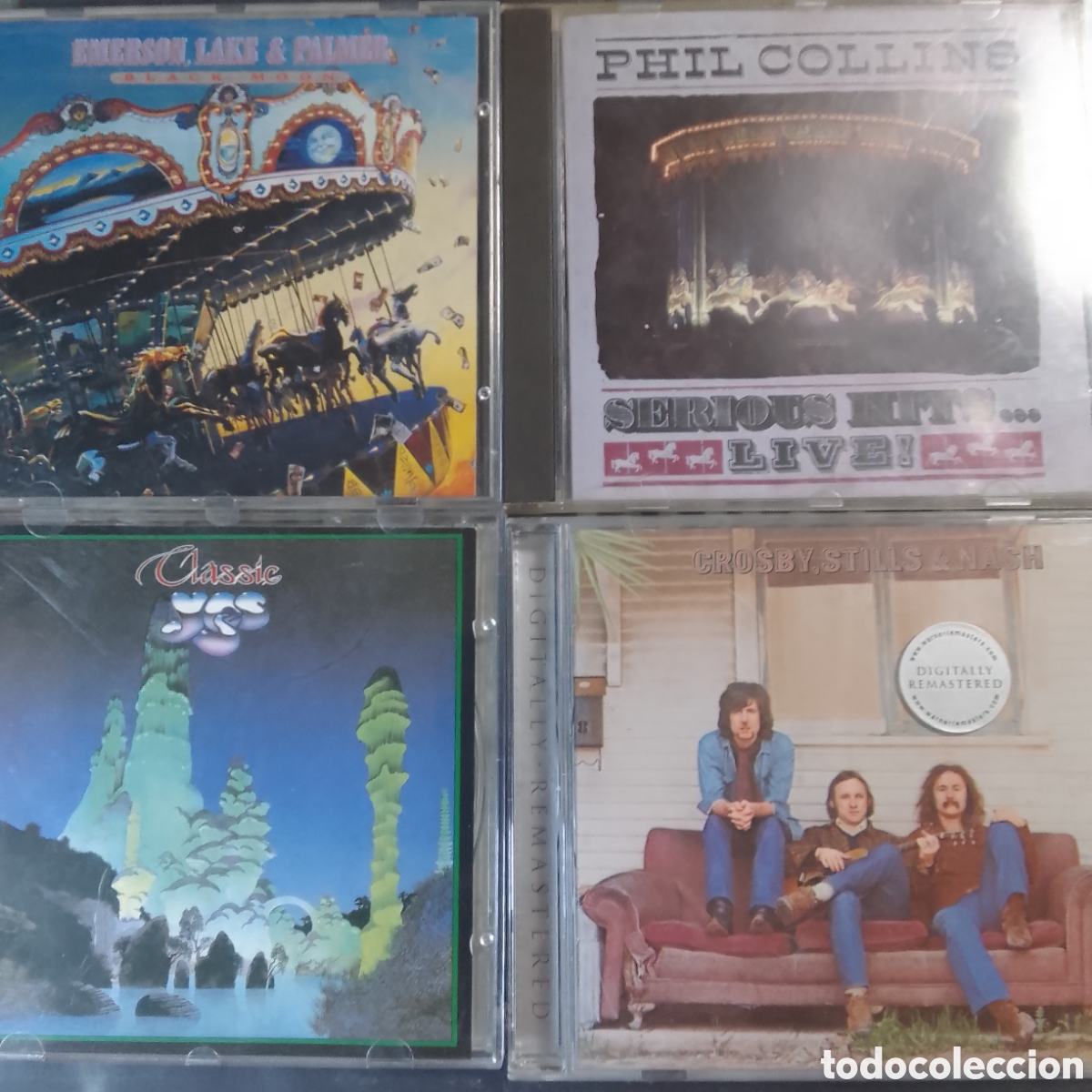 CDs de m&uacute;sica: 4 CDS PHIL COLLINS EMERSON LAKE AND PALMER YES CROSBY STILLS AND NASH LOTE 112