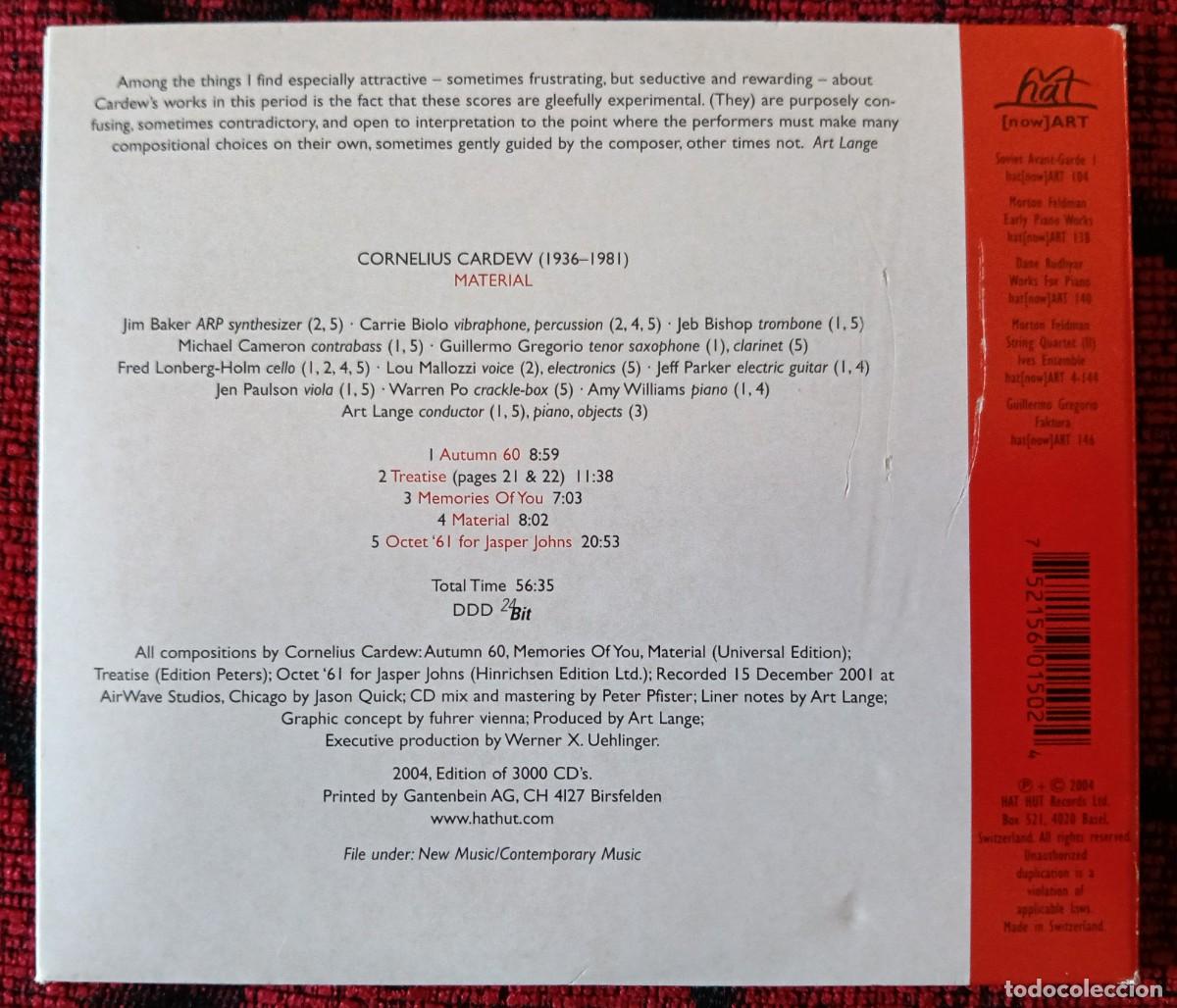 CDs de m&uacute;sica: CORNELIUS CARDEW ** Material ** CD SUIZA 2004 - Foto 2