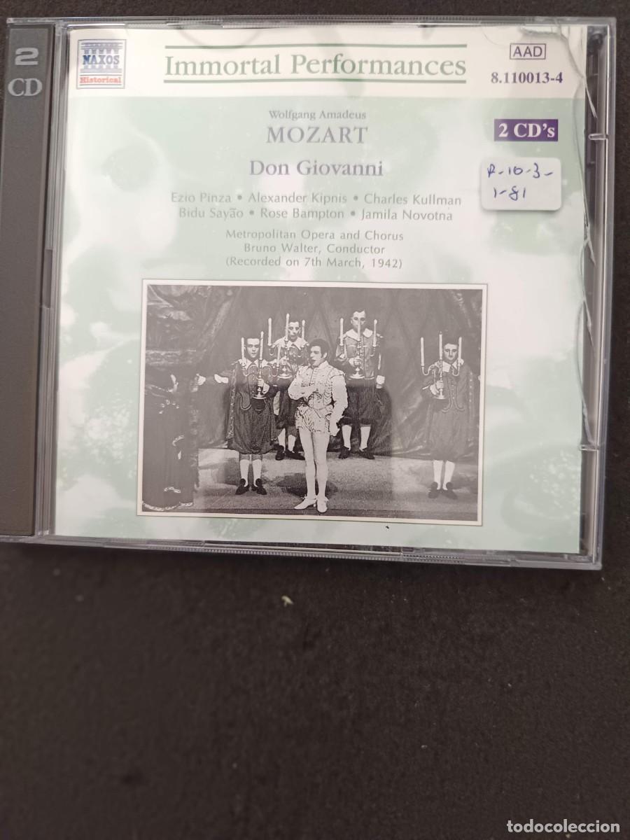 CDs de m&uacute;sica: 2 CD. MOZART: DON GIOVANNI. DIR: BRUNO WALTER. INT&Eacute;RP: EZIO PINZA, ALEXANDER KIPNIS, CHARLES KULLMA