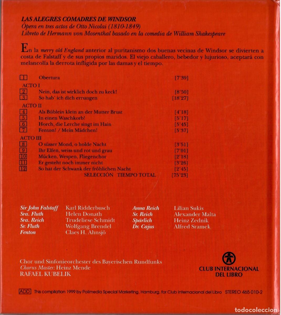 CDs de m&uacute;sica: CD Libro &Oacute;pera: Las alegres comadres de Windsor - Nicolai (Kubelik) - Foto 2