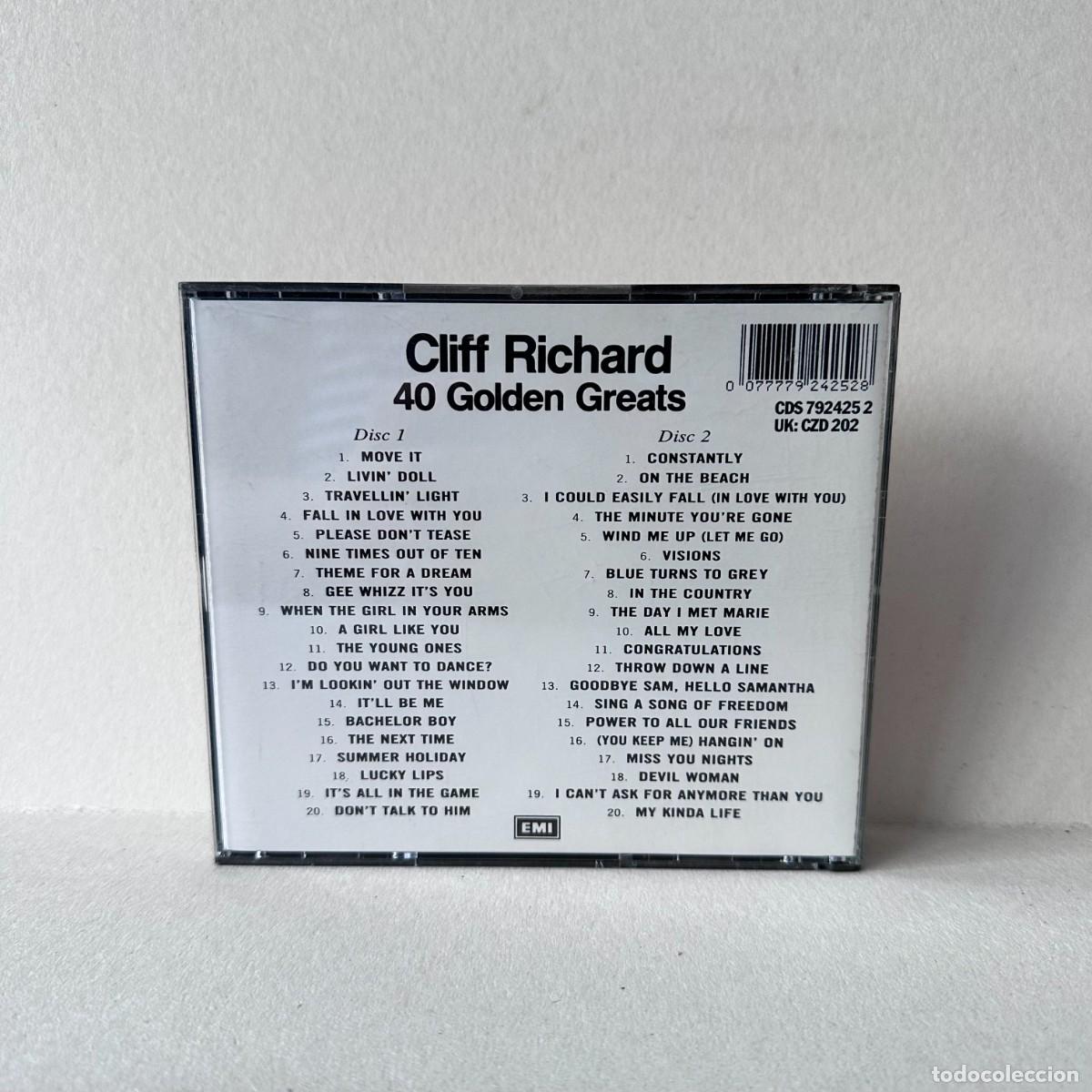 CDs de m&uacute;sica: Cliff Richard - 40 Golden Greats (CD) - Foto 2