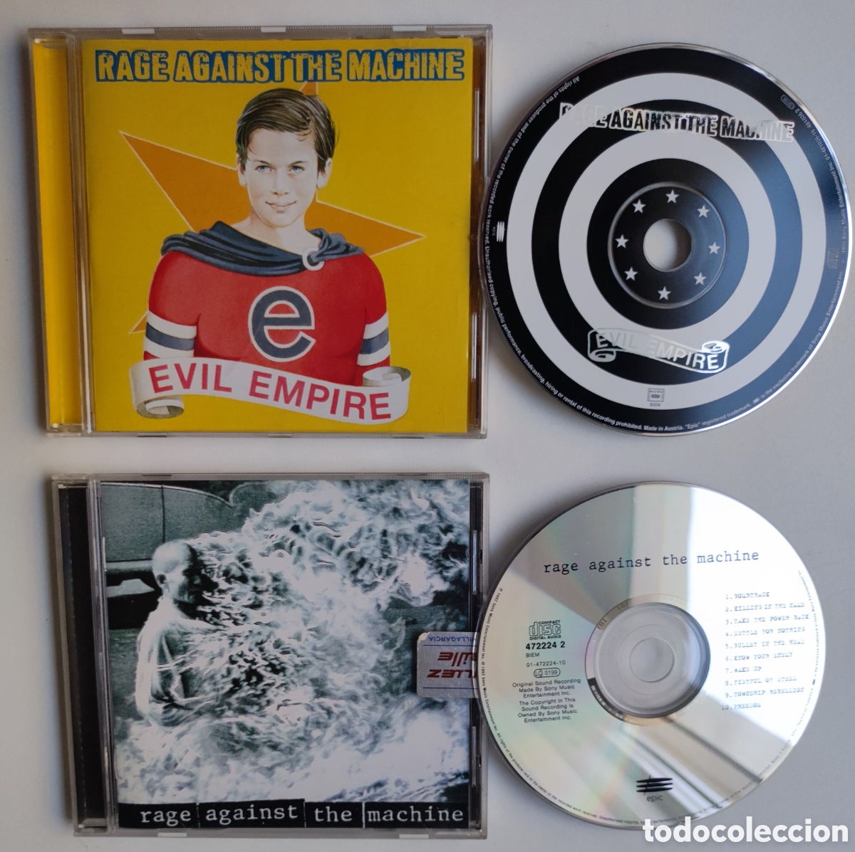 CDs de m&uacute;sica: 2 CD - RAGE AGAINST THE MACHINE - ALBUM DEBUT HOM&Oacute;NIMO (1992) + EVIL EMPIRE (2&deg; ALBUM 1996) - EPIC