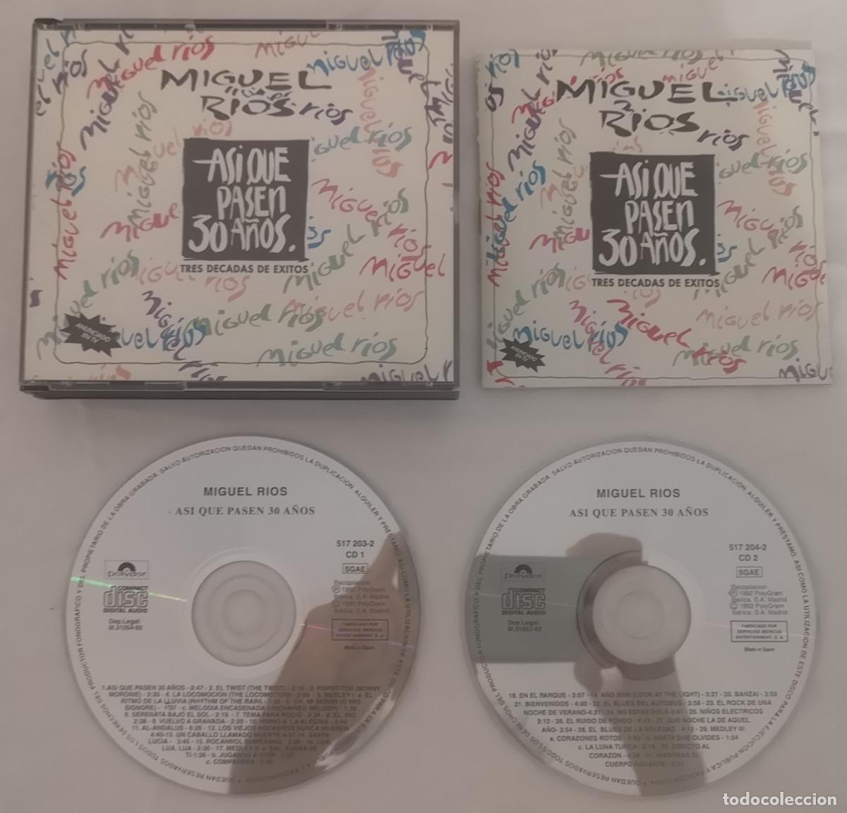CDs de m&uacute;sica: (1) CD MIGUEL R&Iacute;OS AS&Iacute; QUE PASEN 30 A&Ntilde;OS 1992