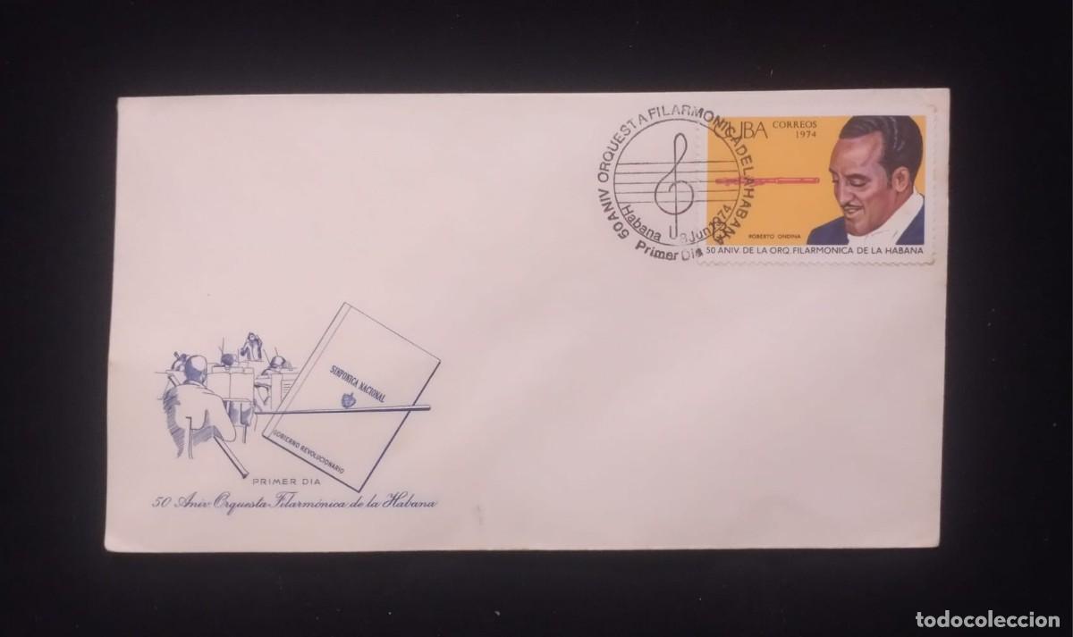 CDs de m&uacute;sica: TS) 1974 CUBA, FDC,WITH THE 50TH ANNIVERSARY OF THE HAVANA PHILHARMONIC ORCHESTRA,VF.