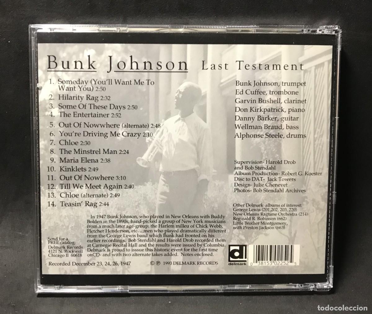 CDs de m&uacute;sica: Bunk Johnson &ndash; Last Testament - CD - Delmark Records - Foto 2