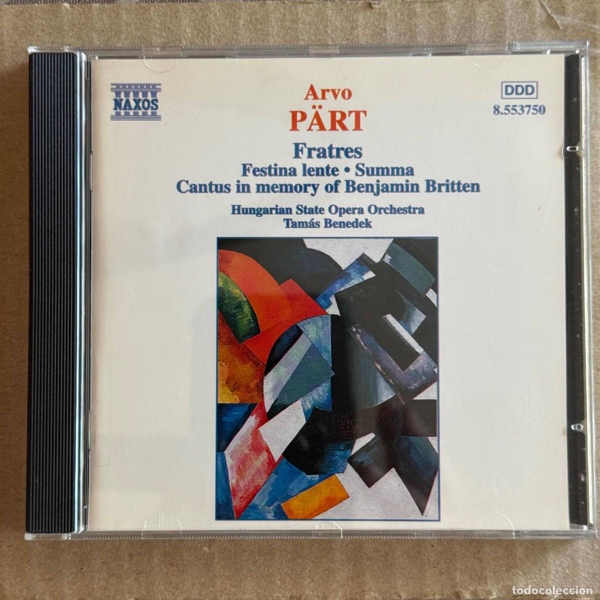 CDs de m&uacute;sica: Arvo Part &rdquo;Frates&rdquo; CD