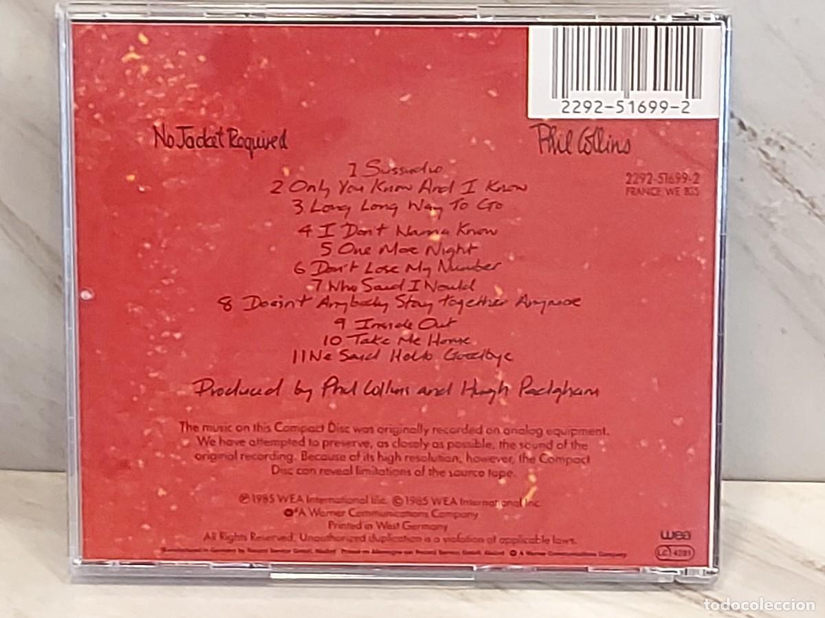CDs de m&uacute;sica: PHIL COLLINS &ndash; NO JACKET REQUIRED | CD 1985 | WEA | LUJO - Foto 3