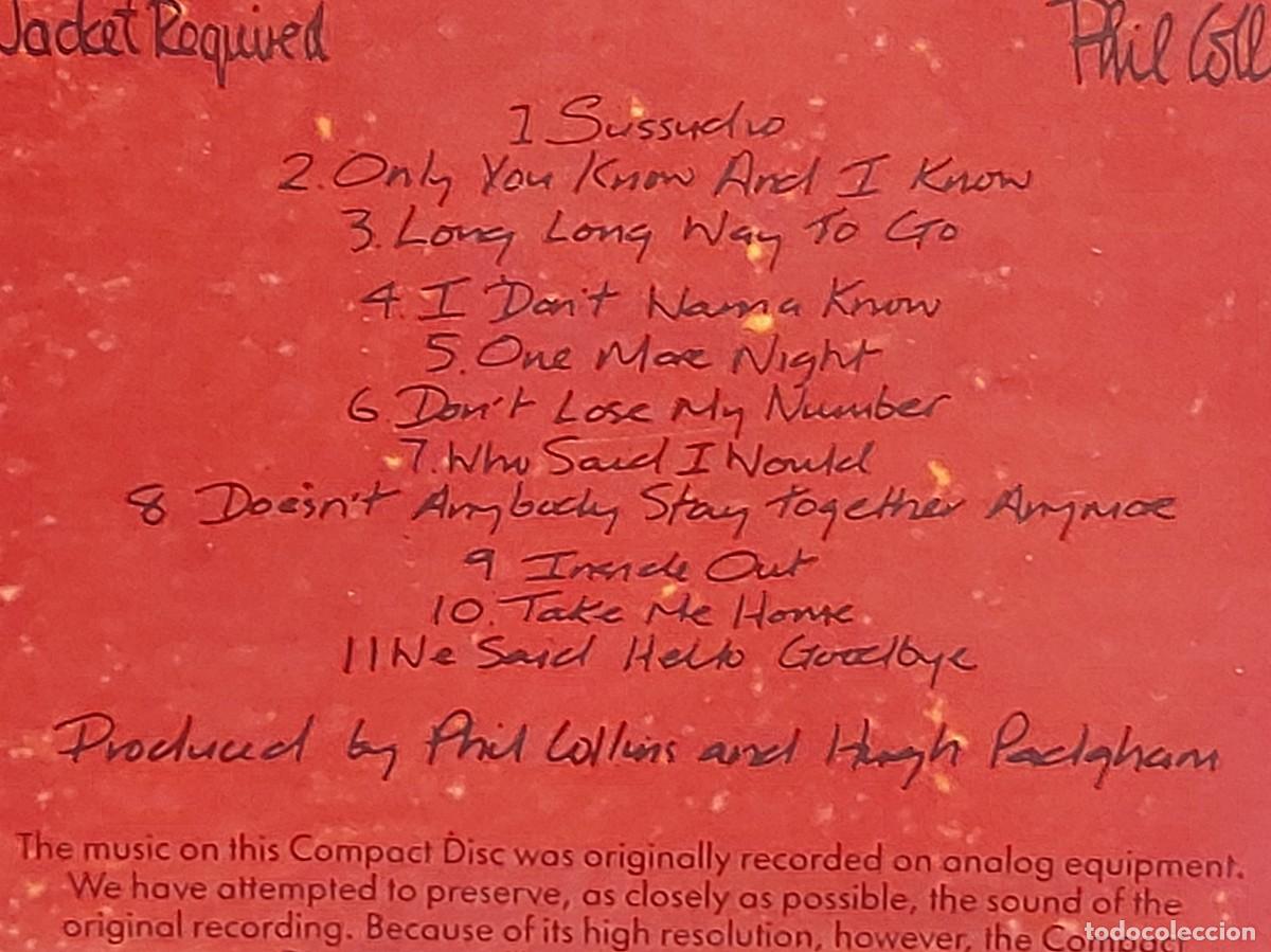 CDs de m&uacute;sica: PHIL COLLINS &ndash; NO JACKET REQUIRED | CD 1985 | WEA | LUJO - Foto 4