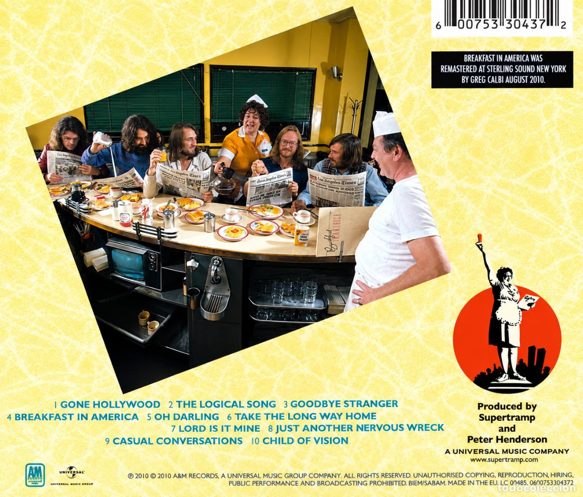 CDs de m&uacute;sica: SUPERTRAMP. BREAKFAST IN AMERICA. REMASTERS. CD. - Foto 2