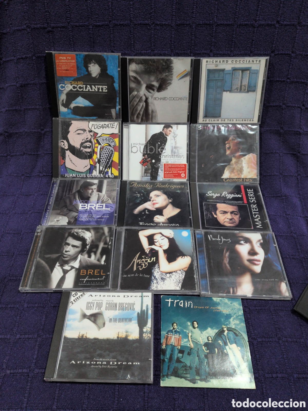 Music CDs: Lote de 14 cds originales. Iggy Pop, Brel, Shiley Bassey, Train, Juan Luis Guerra.....