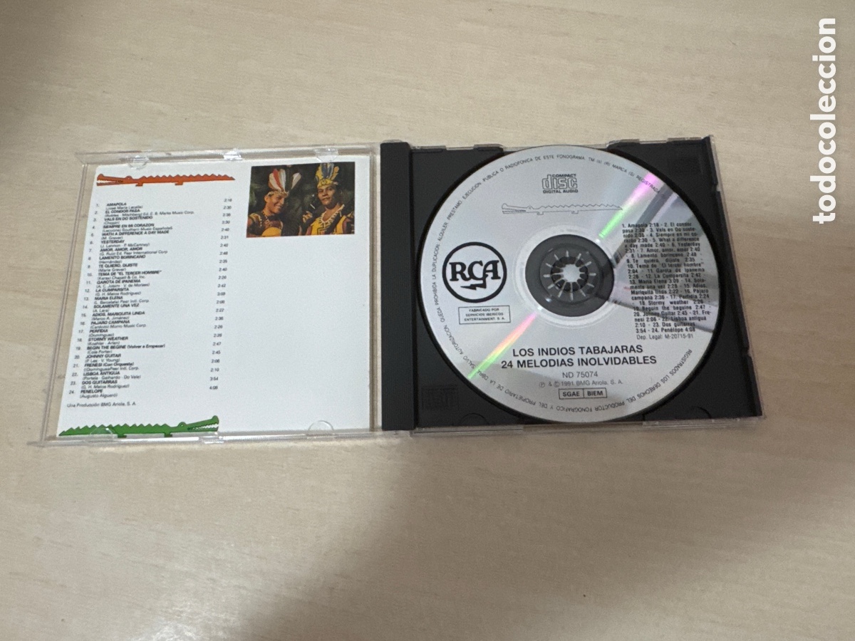 CDs de m&uacute;sica: CD LOS INDIOS TABAJARAS 24 MELOD&Iacute;AS INOLVIDABLES - Foto 2