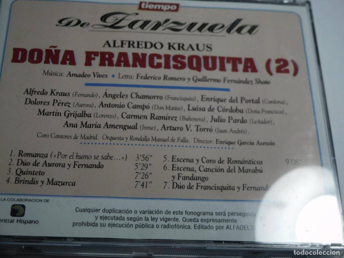 CDs de m&uacute;sica: Zaezuela, CD de Alfredo kraus, Do&ntilde;a Francisquita