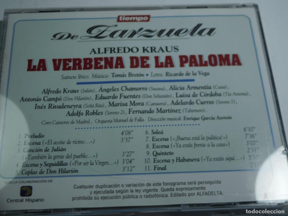 CDs de m&uacute;sica: Zarzuela, CD de Alfredo kraus, La bervena de la paloma
