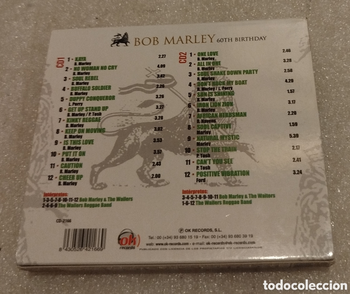 CDs de m&uacute;sica: Bob Marley - 60th birthday. Doble cd - Foto 2