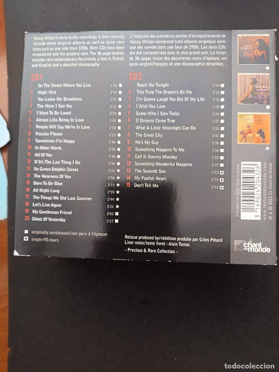 CDs de m&uacute;sica: 2 CD. NANCY WILSON. THE COMPLETE 1956-1960 - Foto 2