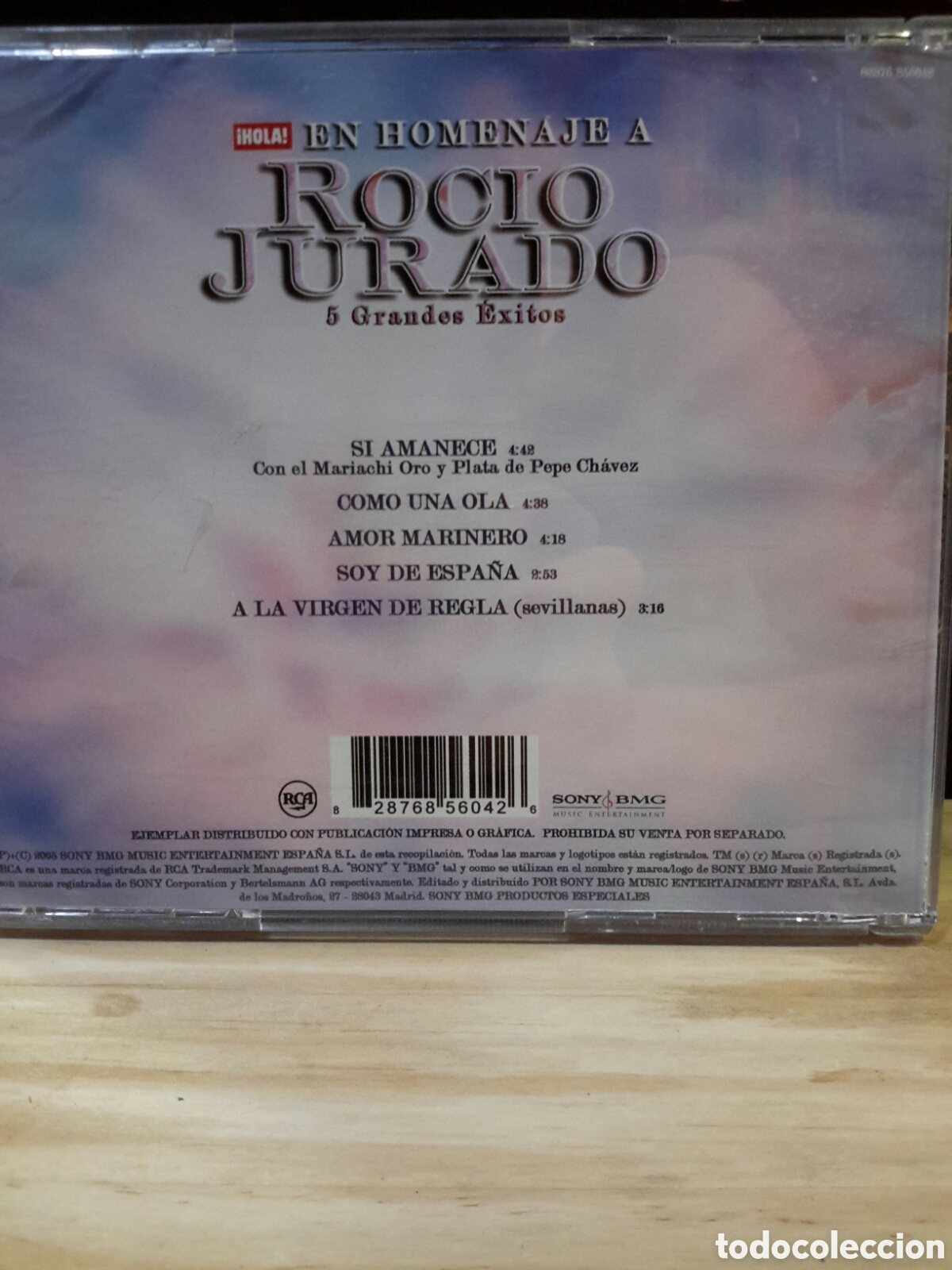 CDs de m&uacute;sica: CD En homenaje a Roc&iacute;o Jurado. 5. Grandes &eacute;xitos - Foto 2