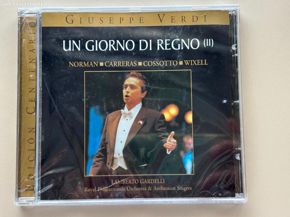 CDs de m&uacute;sica: UN GIORNO DI REGNO (II), CD, VERDI, CARRERAS, NORMAN, COSSOTTO, WIXELL, RBA, 2000, NUEVO SELLADO