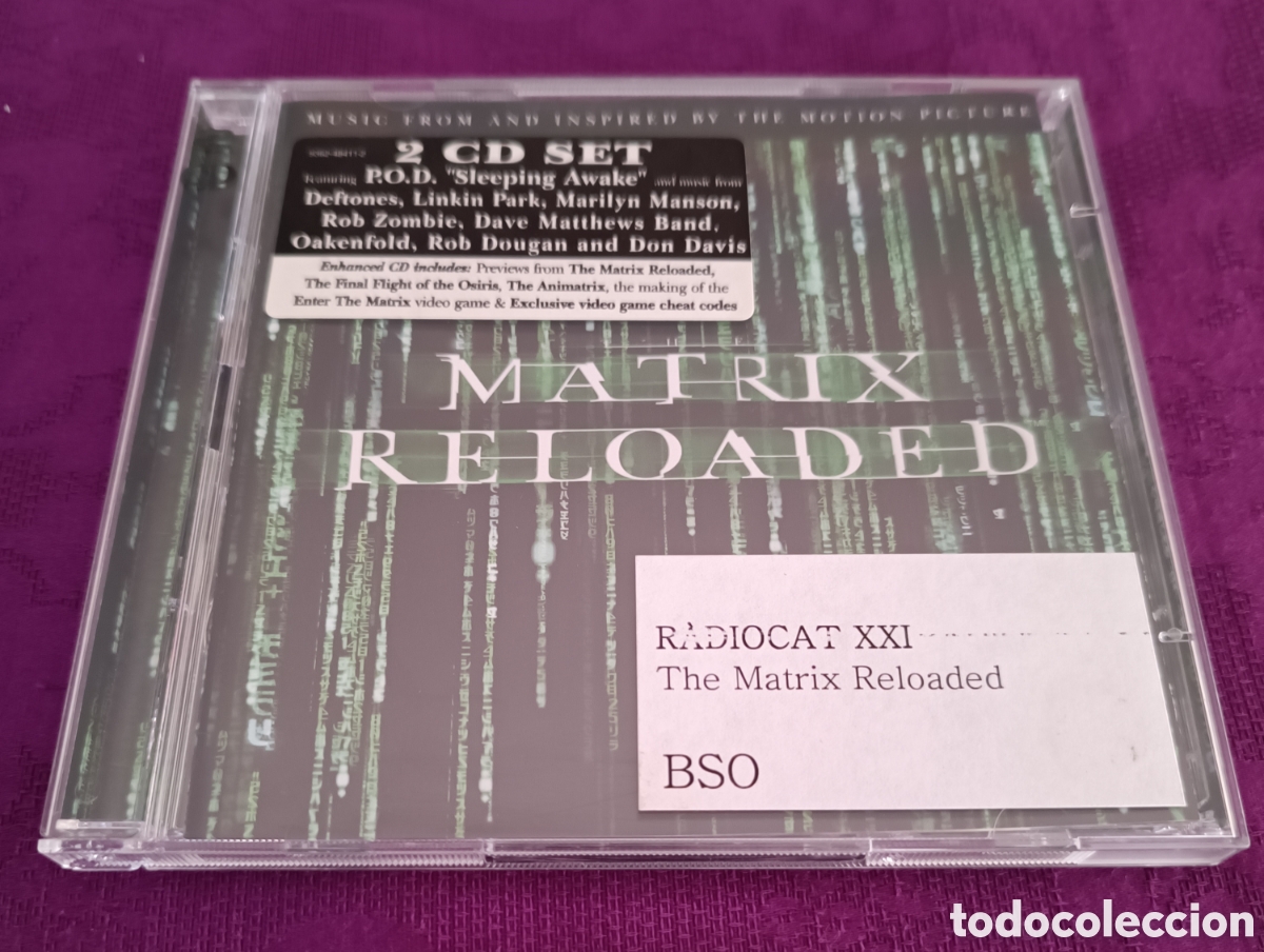 CDs de m&uacute;sica: MATRIX RELOADED. SOUNDTRACK. DEFTONES LINKIN PARK, MARILYN MANSON doble cd