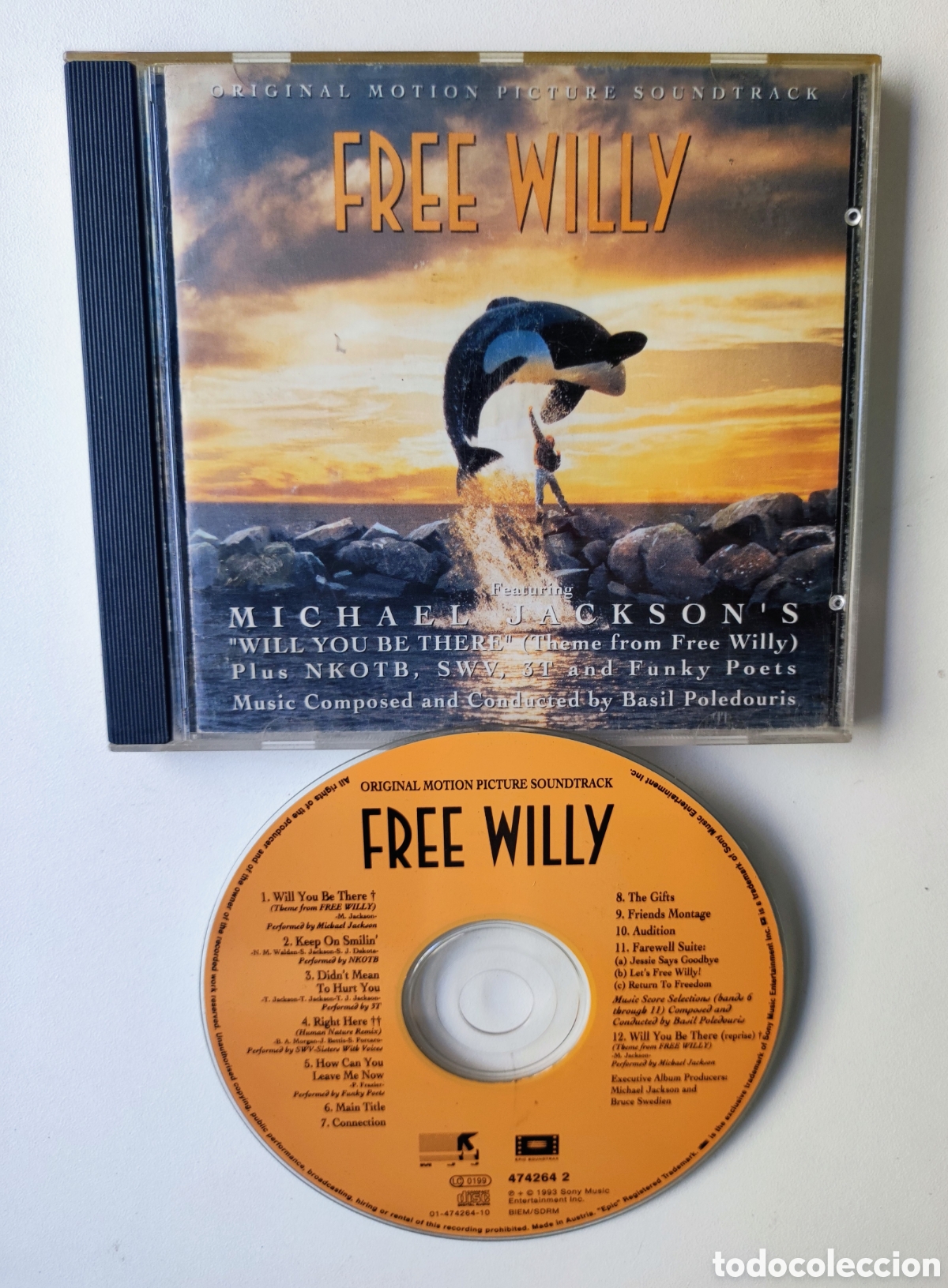 CDs de m&uacute;sica: CD BSO - FREE WILLY / MUSIC BY BASIL POLEDOURIS - 1993 SONY MUSIC / LIBERAD A WILLY