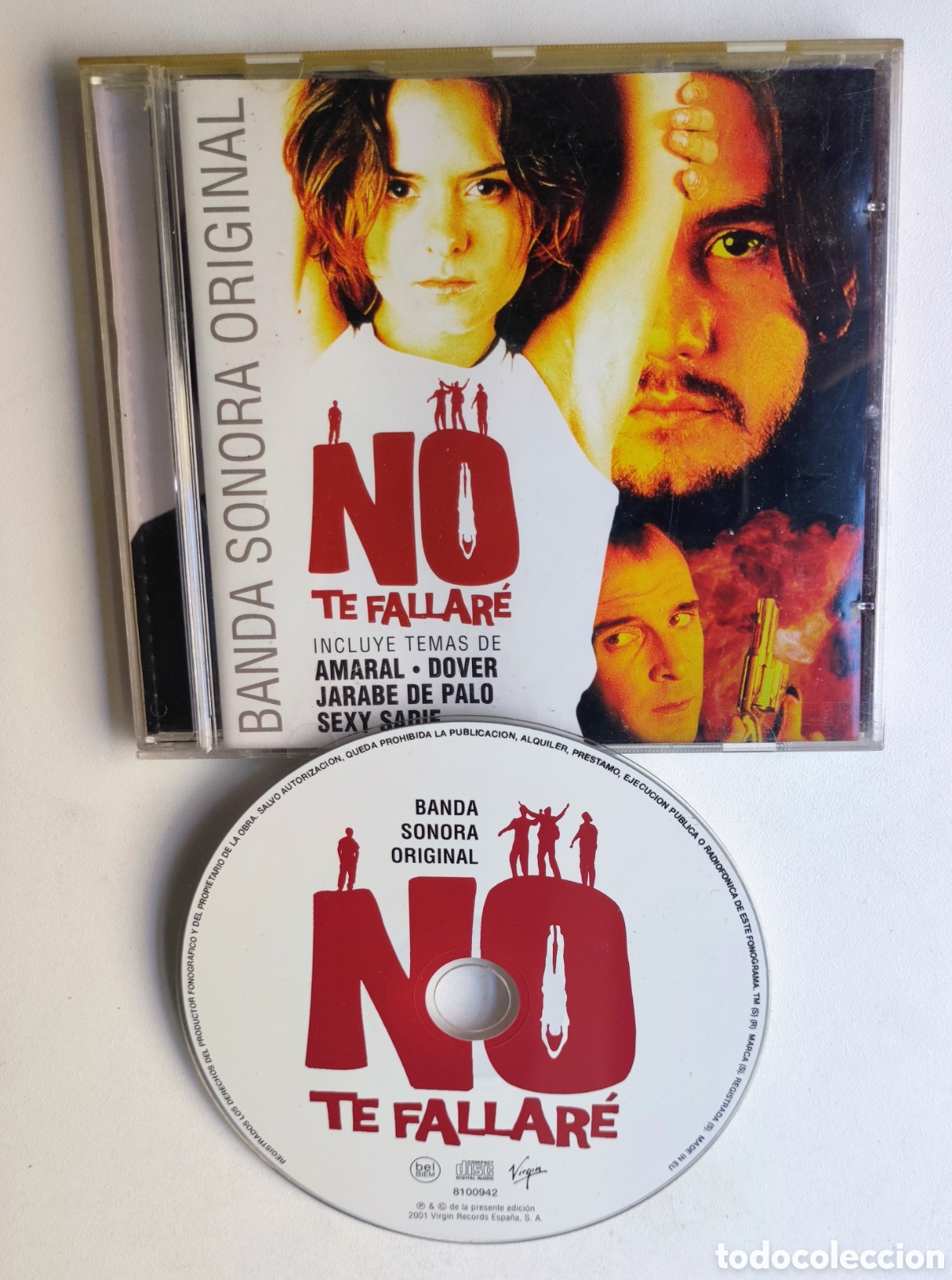CDs de m&uacute;sica: CD BSO - NO TE FALLAR&Eacute; / DOVER, SEXY SADIE, AMARAL, JARABE DE PALO, ETC / 2001 VIRGIN RECORDS