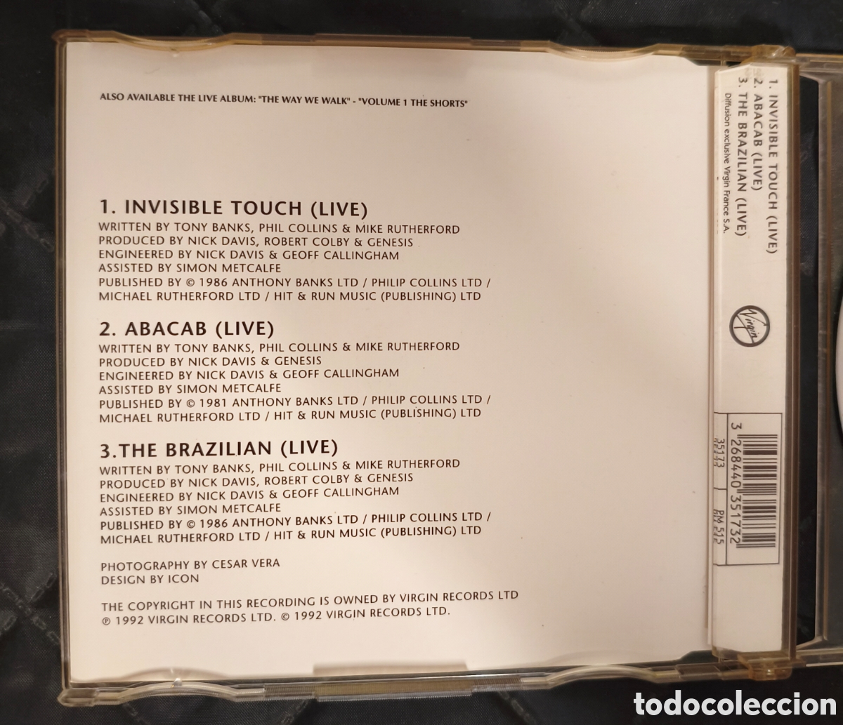 CDs de m&uacute;sica: Genesis&nbsp;&ndash;&nbsp;Invisible Touch (Live) Cd single - Foto 2