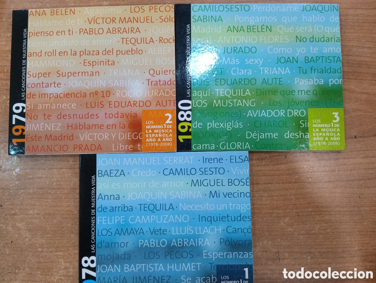 CDs de m&uacute;sica: Lote de 3 Cd m&uacute;sica variada. Los N&uacute;mero 1 de la m&uacute;sica espa&ntilde;ola a&ntilde;o a a&ntilde;o 1978-2008