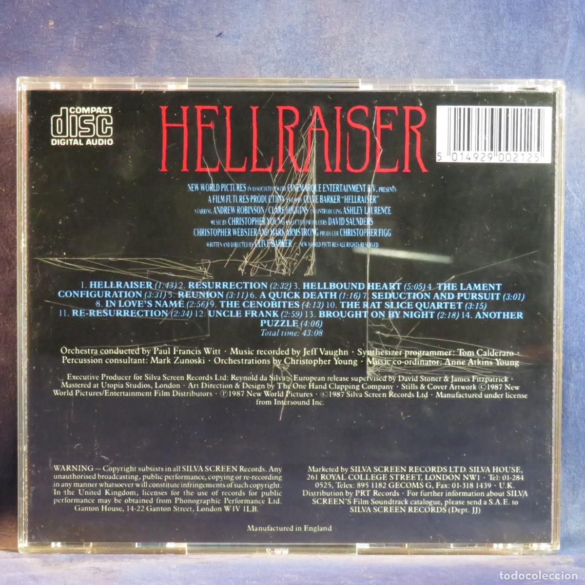 CDs de m&uacute;sica: CHRISTOPHER YOUNG &ndash; HELLRAISER (ORIGINAL MOTION PICTURE SCORE) - CD - Foto 2