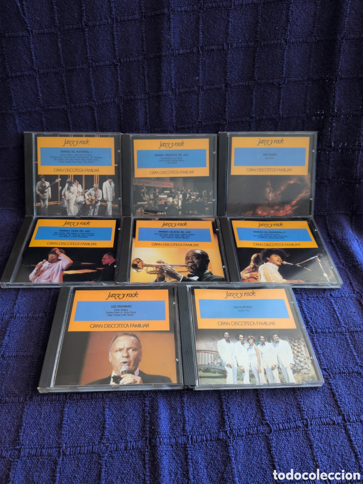 CDs de m&uacute;sica: Lote de 8 CDs Colecci&oacute;n &rdquo;Gran Discoteca Familiar: Jazz y Rock&rdquo; - Editorial Planeta (1991)