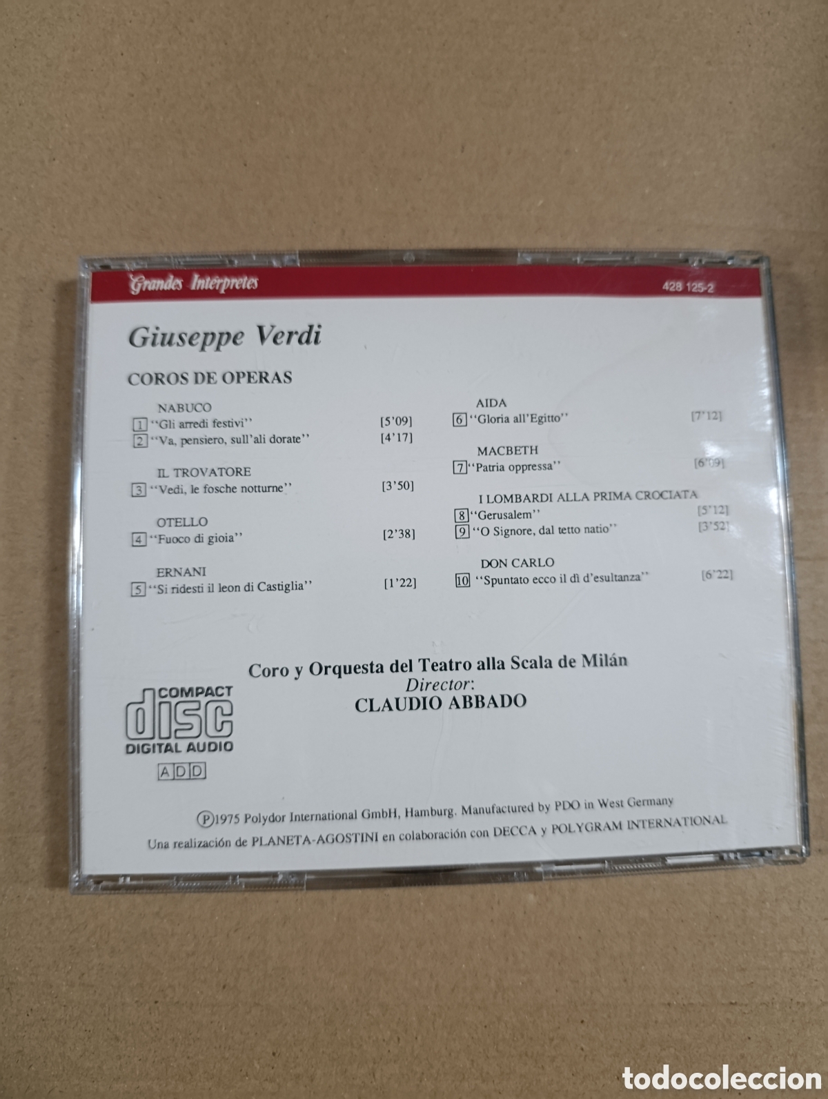 CDs de m&uacute;sica: GRANDES INTERPRETES ABBADO Verdi Coros de Operas... CD - Foto 2