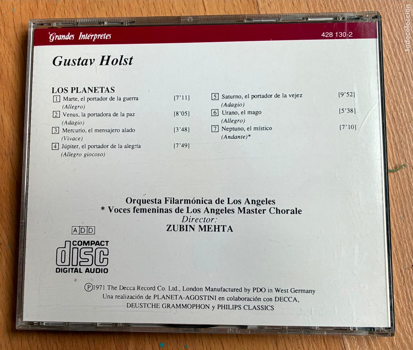 CDs de m&uacute;sica: MEHTA Holst, los planetas, CD - Foto 2