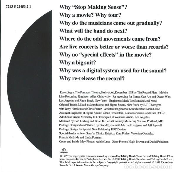 CDs de m&uacute;sica: Talking Heads &lrm;&ndash; Stop Making Sense-CD-EUROPE-2014 - Foto 2