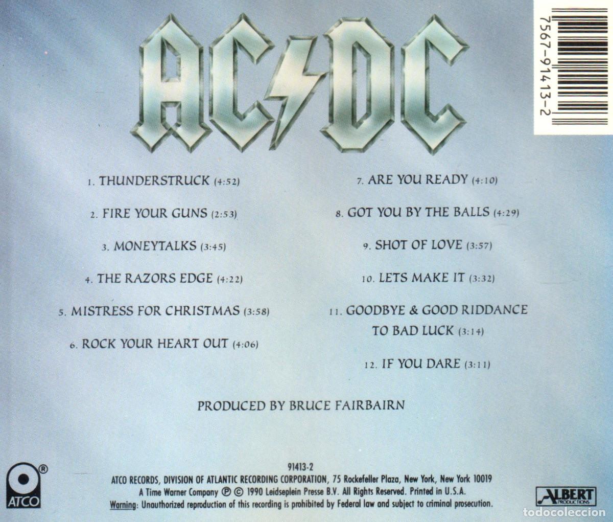 CDs de m&uacute;sica: G596 - AC DC. THE RAZORS EDGE. CD. - Foto 2