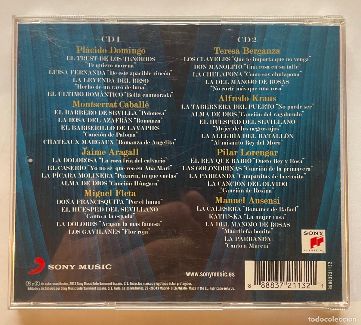 CDs de m&uacute;sica: DIVAS Y DIVOS DE LA ZARZUELA / 2CD 2013 SONYMUSIC / ESPA&Ntilde;A - Foto 2