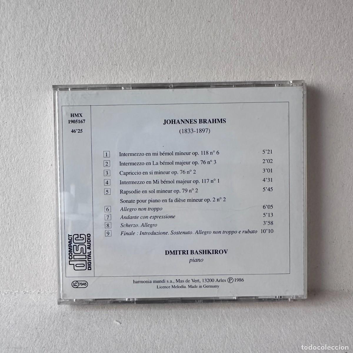 CDs de m&uacute;sica: Brahms - Dmitri Bashkirov - Intermezzi, Capriccio, Rapsodie, Sonate N&deg;2 (CD) - Foto 2