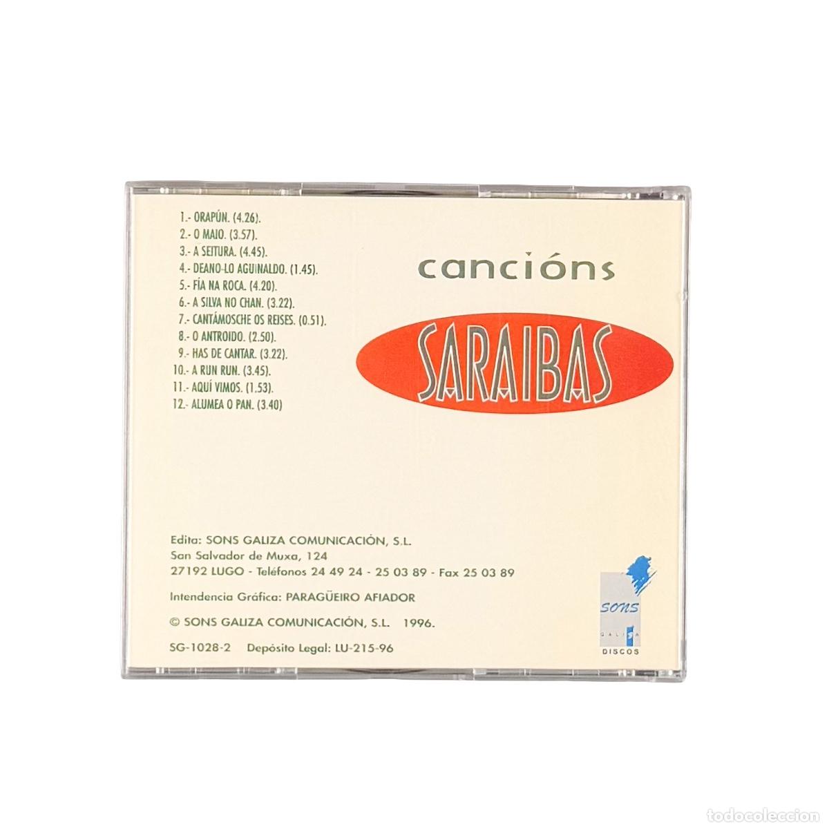 CDs de m&uacute;sica: CD. Saraibas. Canci&oacute;ns (VG+/VG+) - Foto 2