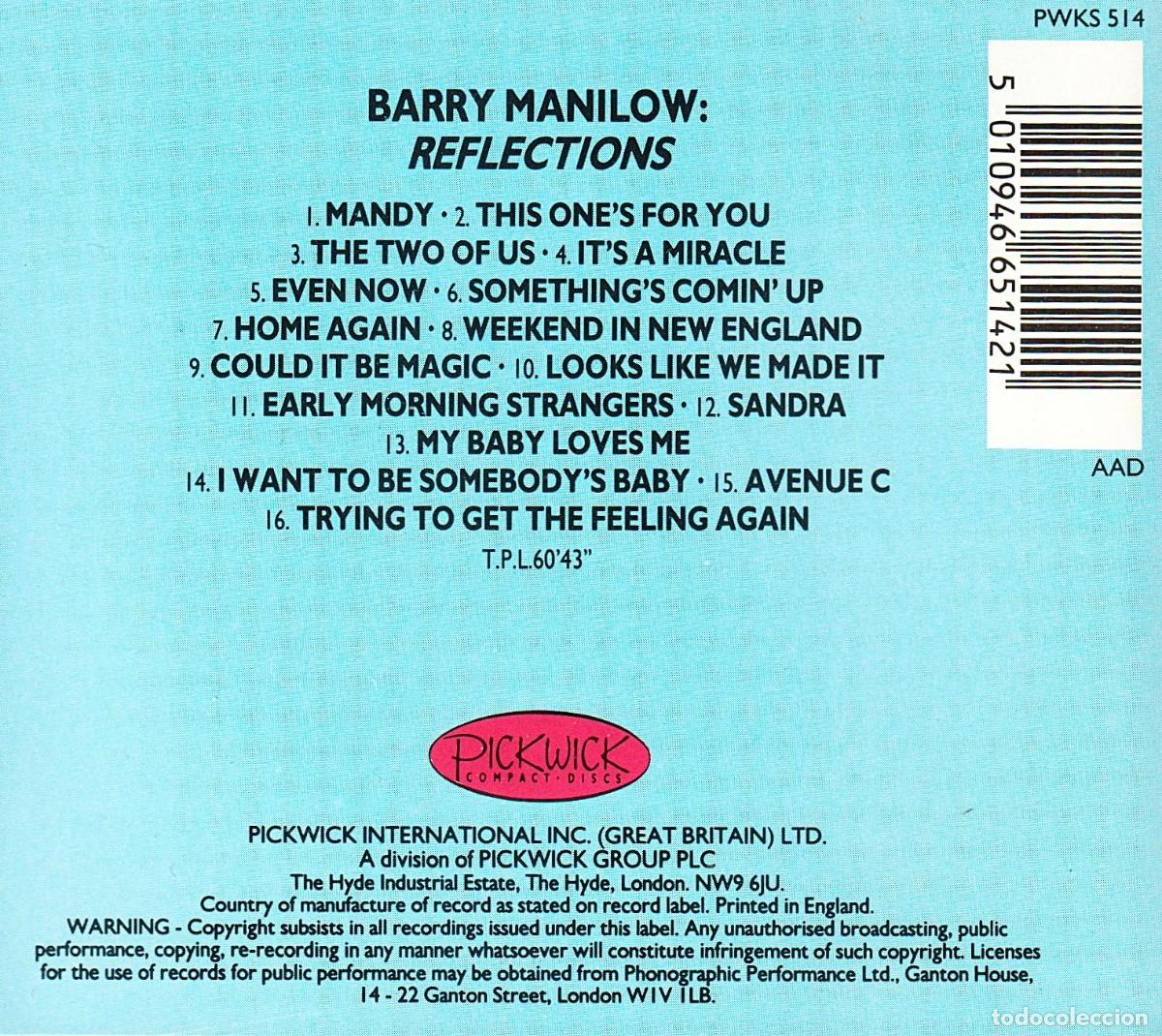 CDs de m&uacute;sica: BARRY MANILOW. REFLECTIONS. CD. - Foto 2