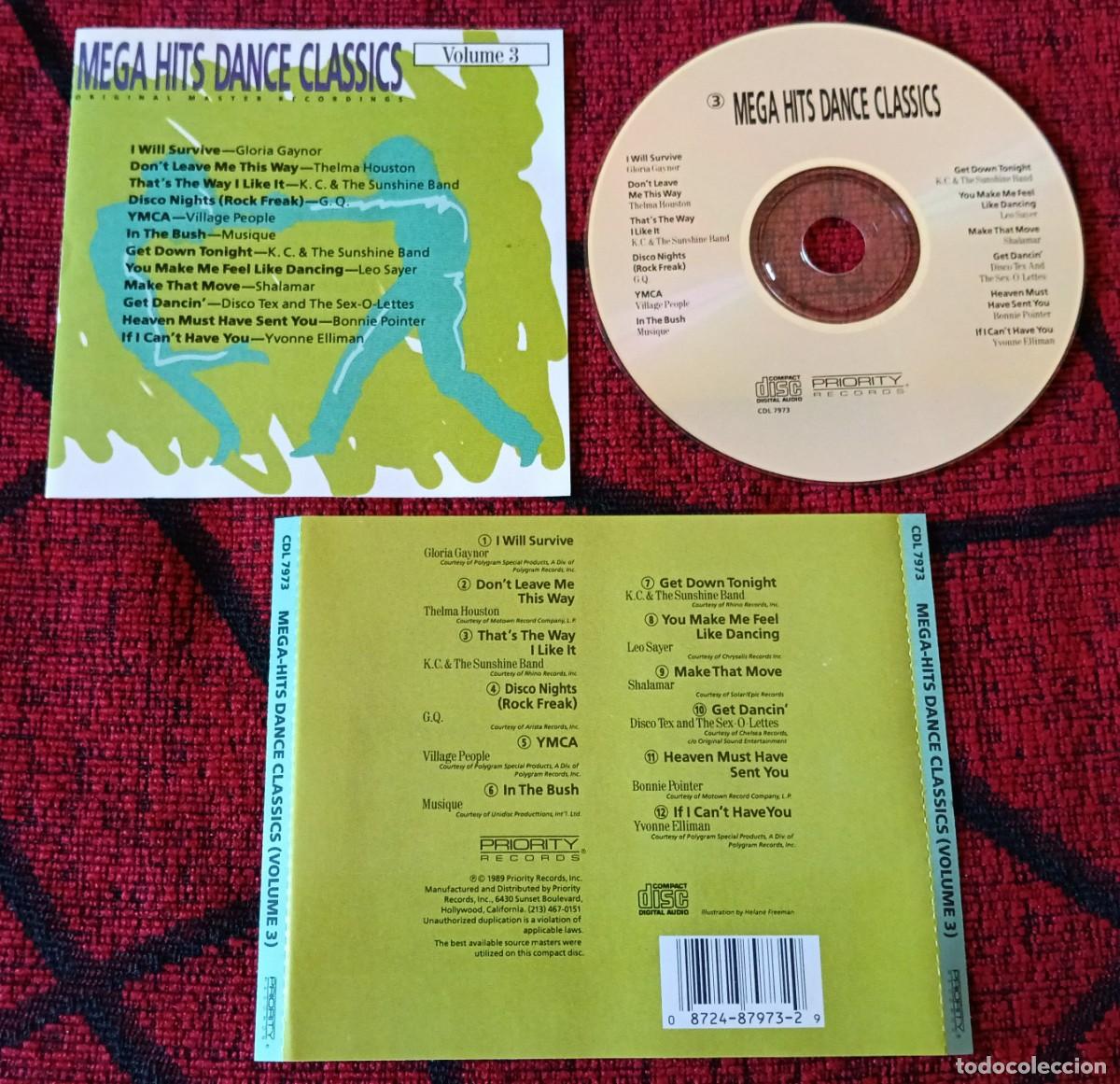 CDs de m&uacute;sica: MEGA HITS DANCE CLASSICS 3 CD USA 1989 GLORIA GAYNOR Shalamar THELMA HOUSTON G.Q.