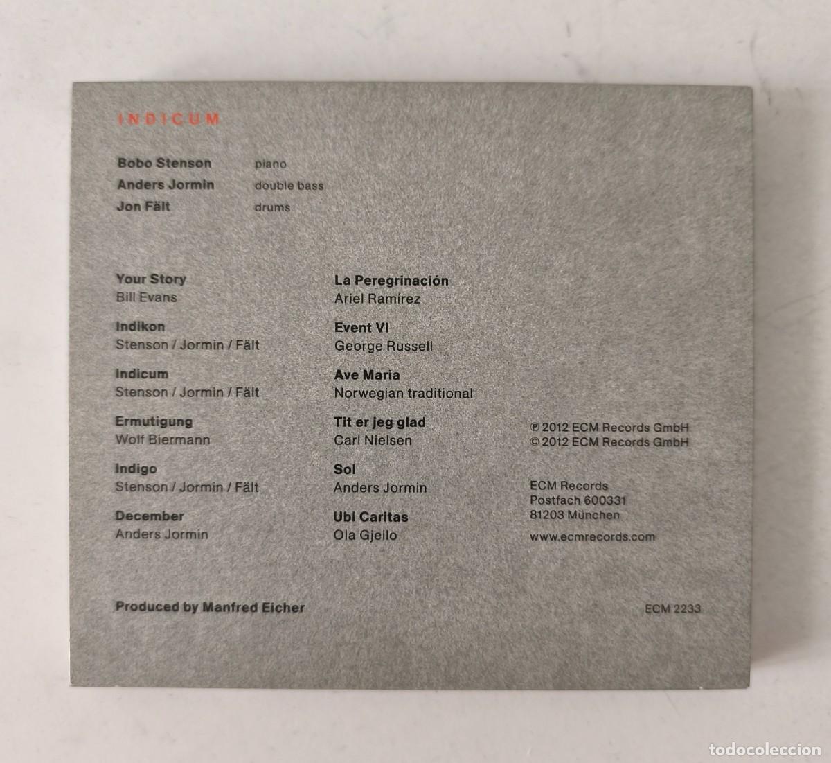 CDs de m&uacute;sica: BOBO STENSON-INDICUM-CD-ECM 2012 - Foto 2