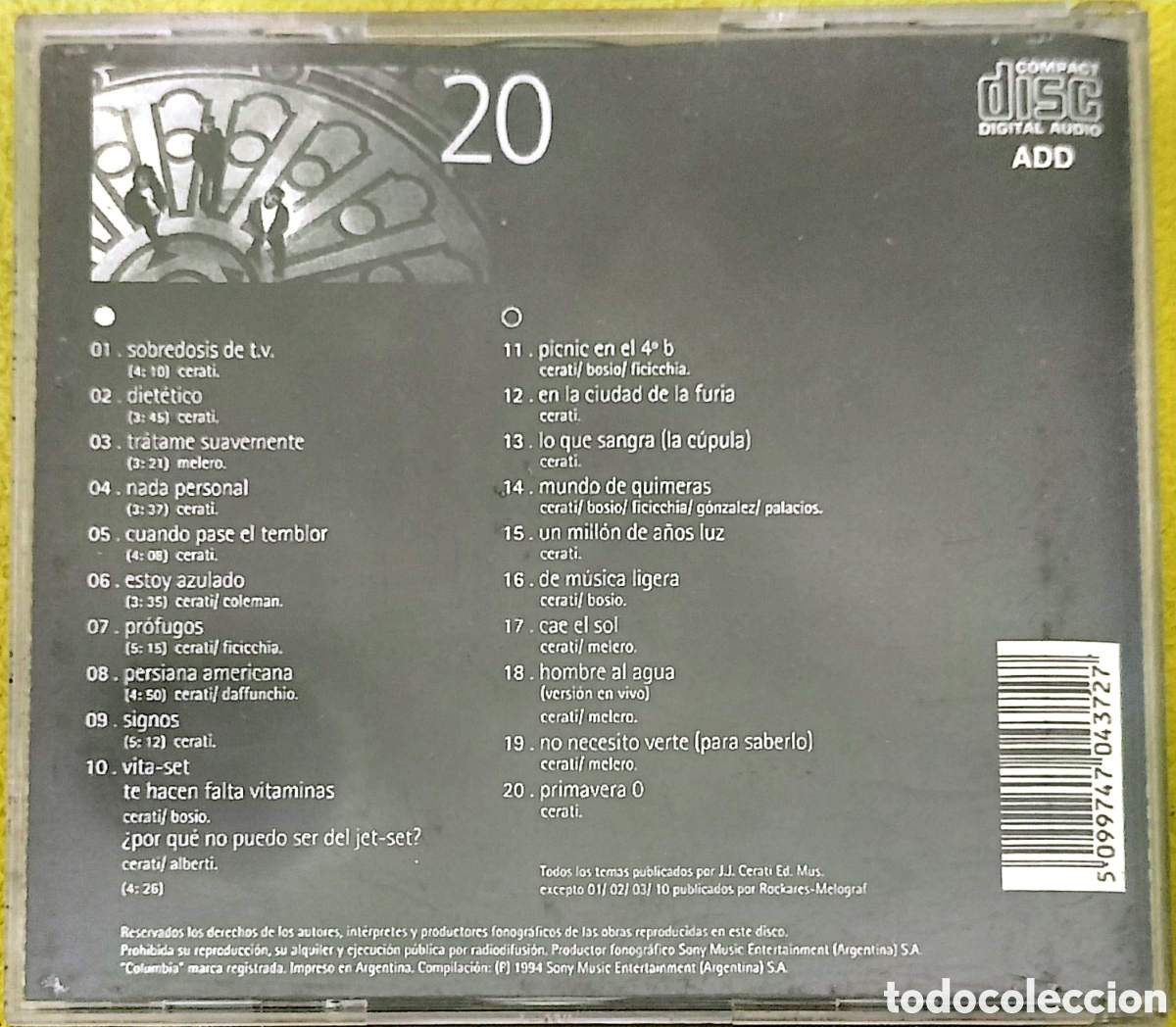 CDs de m&uacute;sica: CD Soda Stereo - 20 Grandes Exitos - Foto 3