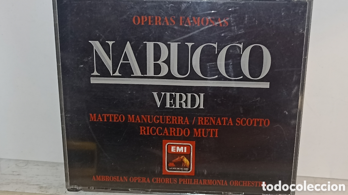 CDs de m&uacute;sica: NABUCCO. VERDI. DOBLE COMPACTO EMI. MATTEO MANUGUERRA, RENATA SCOTTO. RICARDO MUTI.