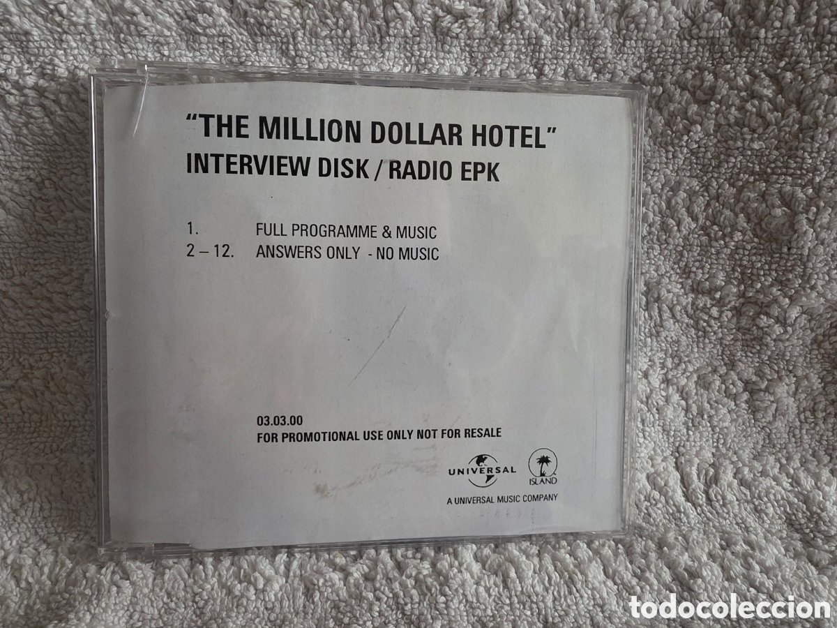 CDs de m&uacute;sica: the million dollar hotel interview disk radio EPK