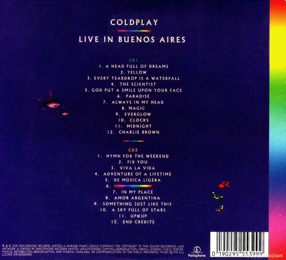 CDs de m&uacute;sica: [DOBLE CD] - COLDPLAY. LIVE IN BUENOS AIRES. DIGIPACK. - Foto 4