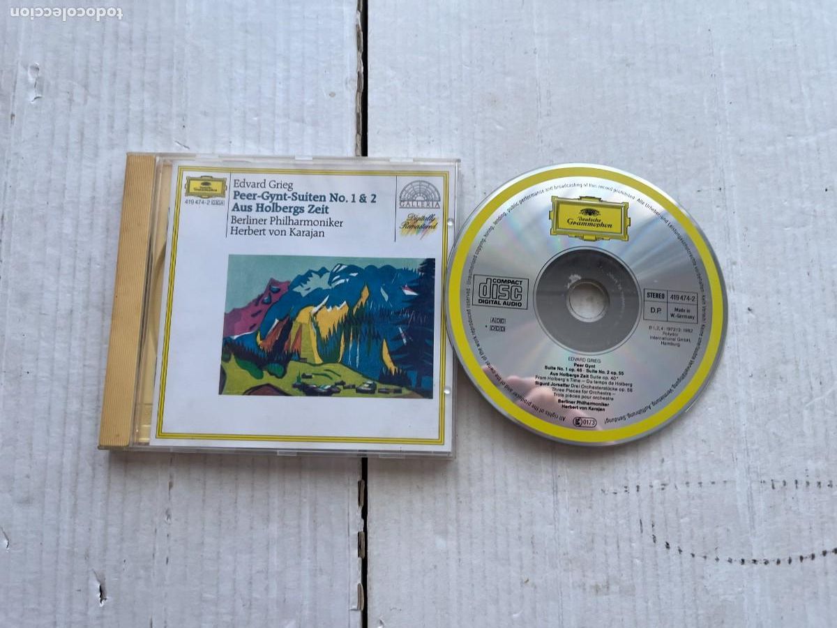CDs de m&uacute;sica: GRIEG PEER GYNT SUITES NOS 1 2 HOLBERG SUITE KARAJAN DEUTSCHE GRAMMOPHON - CDS CD MUSICA KREATEN