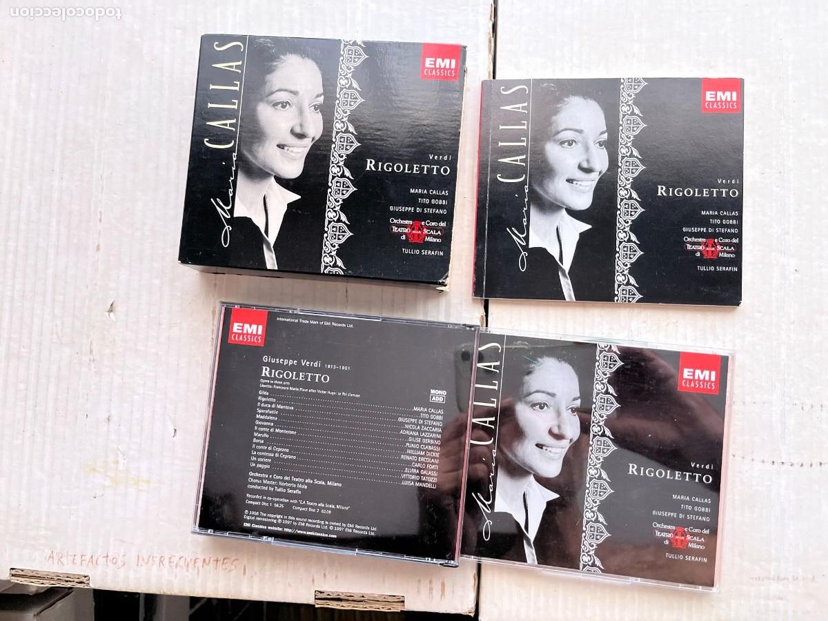 CDs de m&uacute;sica: CALLAS VERDI RIGOLETTO SERAFIN EMI CAJA GRANDE 2 CDS LIBRETO CD MUSICA KREATEN
