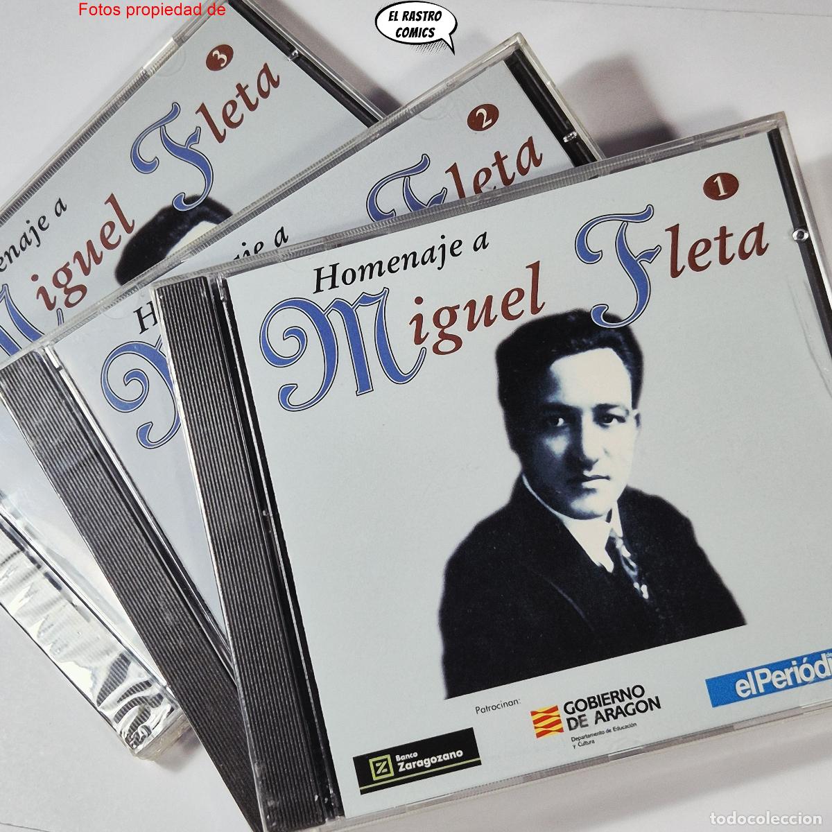 CDs de m&uacute;sica: Miguel Fleta, Homenaje a, triple, 3 CDs precintados, vol 1, 2 y 3, El Peri&oacute;dico, Gobierno de Arag&oacute;n