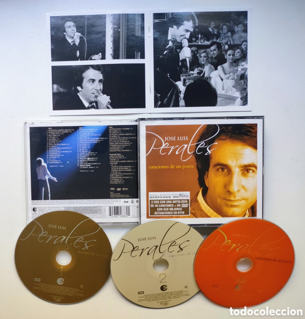CDs de m&uacute;sica: CD DOBLE + DVD - JOSE LUIS PERALES / CANCIONES DE UN POETA - DVD ARCHIVOS DE RTVE / 2004 EMI MUSIC