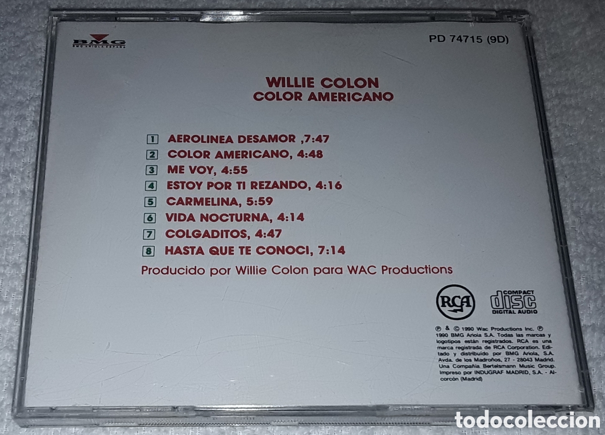 CDs de m&uacute;sica: CD - WILLIE COLON - COLOR AMERICANO - Foto 2